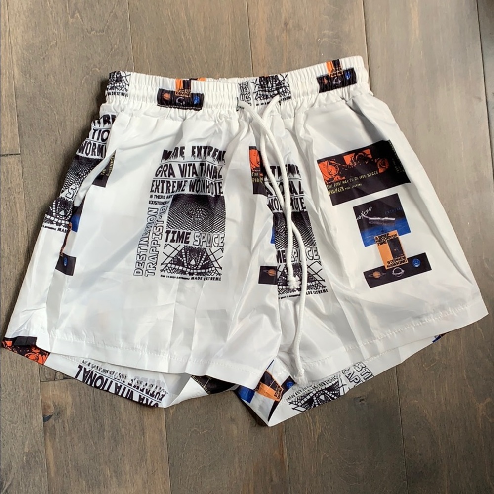 Newspaper print shorts